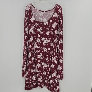 Lane Bryant Red & White Floral Midi Dress Size 22/24